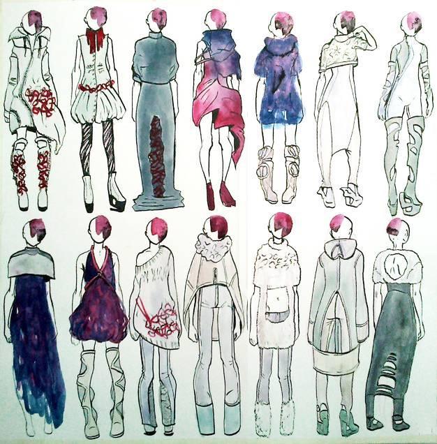 創(chuàng)意時裝手繪效果圖-女裝設(shè)計-服裝設(shè)計