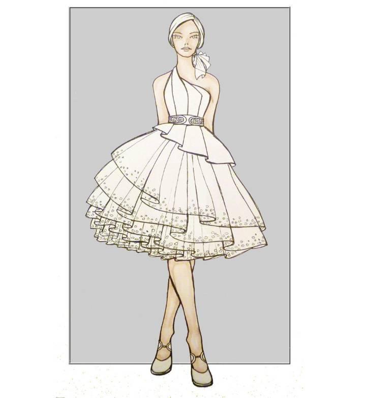 小禮服效果圖-婚紗禮服設(shè)計(jì)-服裝設(shè)計(jì)