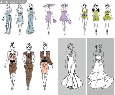 服裝設(shè)計稿 線描服裝模特的創(chuàng)作與意義